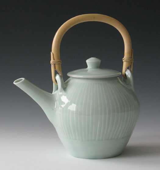 porcelain fluted teapot